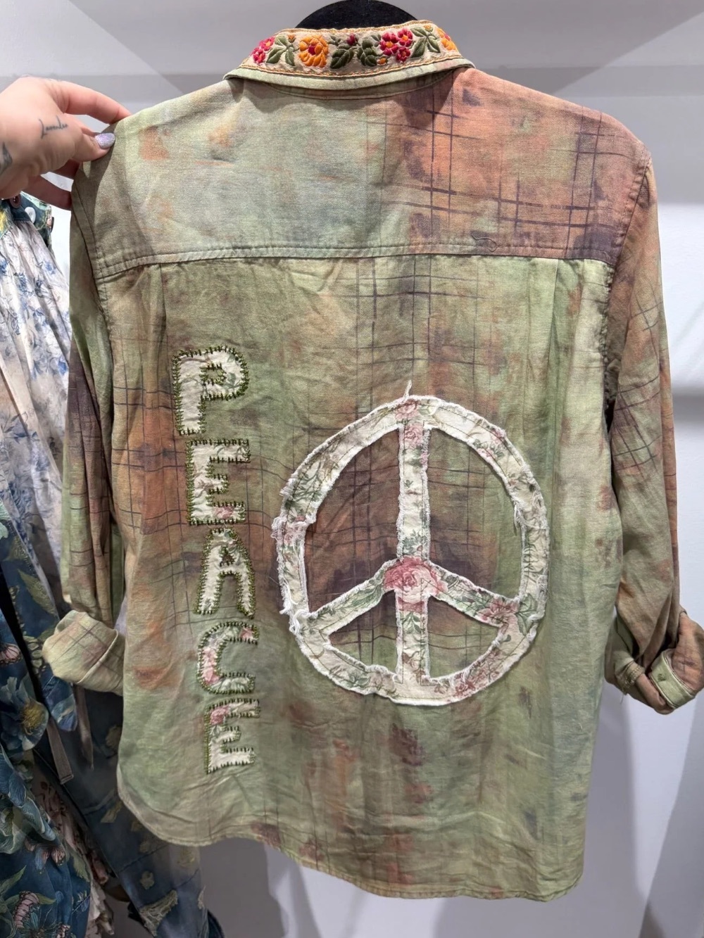 🔥Brand New Wander In Peace Top / Jacket By Jaded Gypsy Peace Sign Appliqué